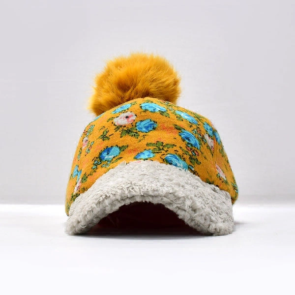 RSDD7368 Women Desinger Winter Soft Warm Snow Proof Pom Pom Cap