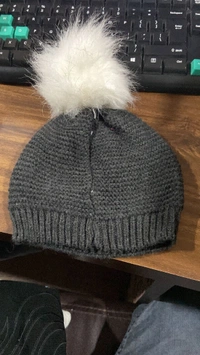 RSDD6342 Men's and Women's Skull Slouchy Winter Woolen Knitted Black Inside Fur Beanie Cap