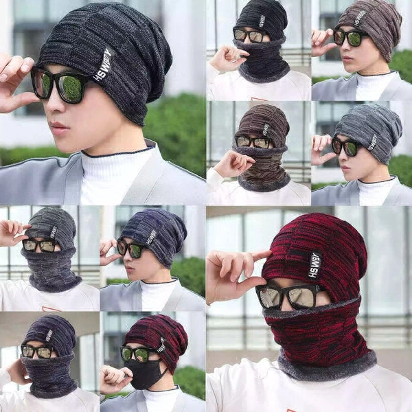 RSDD6066 Ultra Soft Unisex Woollen Beanie Cap Plus Muffler Scarf