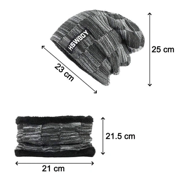 RSDD6066 Ultra Soft Unisex Woollen Beanie Cap Plus Muffler Scarf