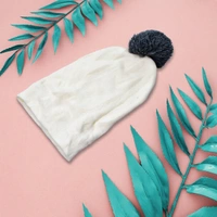 RSDD6340 Men's and Women's Skull Slouchy Winter Woolen Knitted Black Inside Fur Beanie Cap.