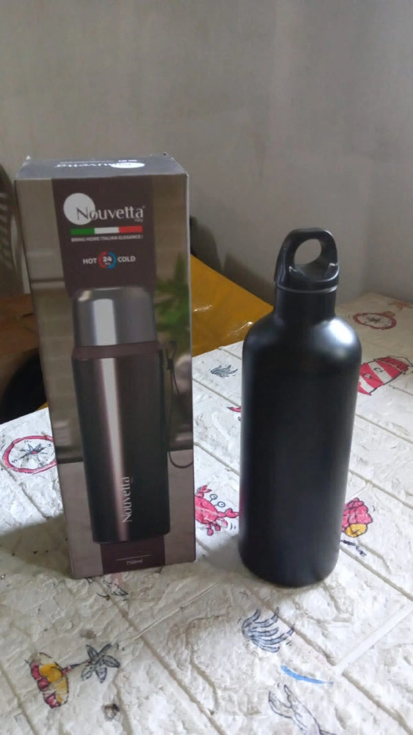 RSDD12515 Vacuum Stainless Steel Water Bottle With Carry Handle, Fridge Water Bottle, Leak Proof, Rust Proof, Cold & Hot | Leak Proof | Office Bottle | Gym | Home | Kitchen | Hiking | Trekking | Travel Bottle (750 ML)