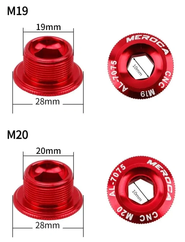 Meroca Hollowtech Crank Cover M18 M19 M20 Screws Alloy