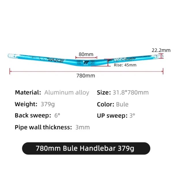 Wake Bicycle Handlebar Bicycle Riser Bar 720mm 780mm Downhill Handlebar Horizontal