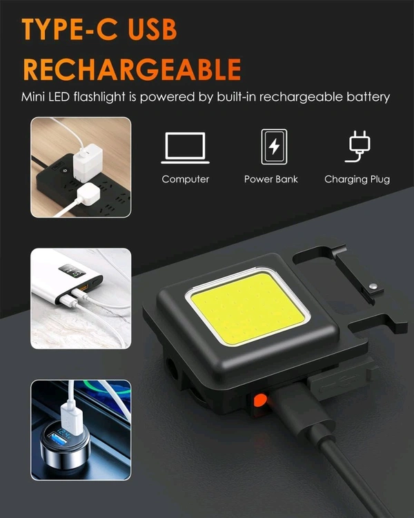 COB Reachable Keychain Metal Light - Black