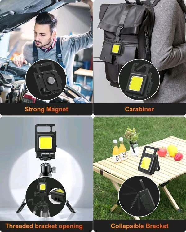 COB Reachable Keychain Metal Light - Black