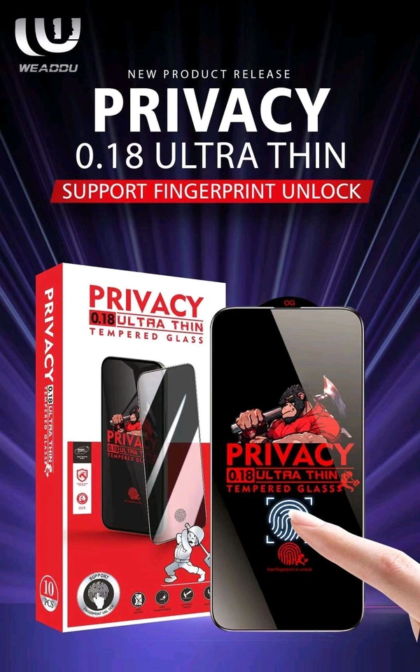 0.18MM Privacy Tempered Glass 100% Finger Working - Sam S22