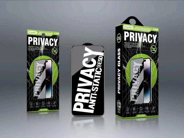 YouthQit Privacy Anti ESD Tempered Glass Single Pic Box Packing - iPhone 15