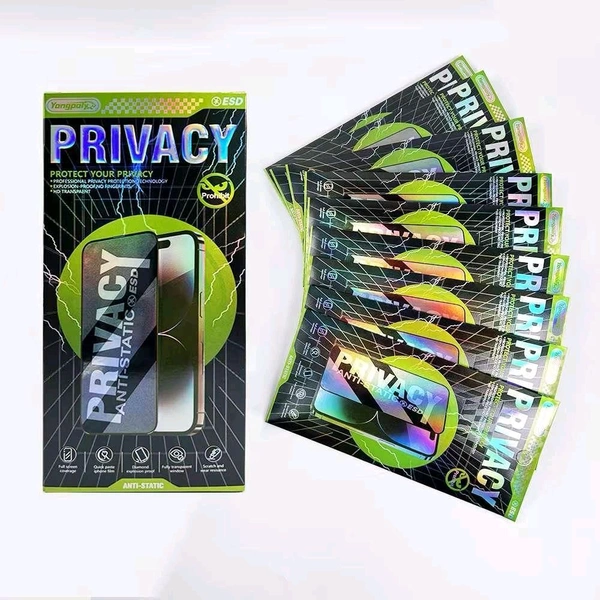 YouthQit Privacy Anti ESD Tempered Glass Single Pic Box Packing - iPhone 15