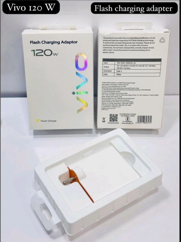 VIVO 120W Super Original Fast Charging Adaptor - White