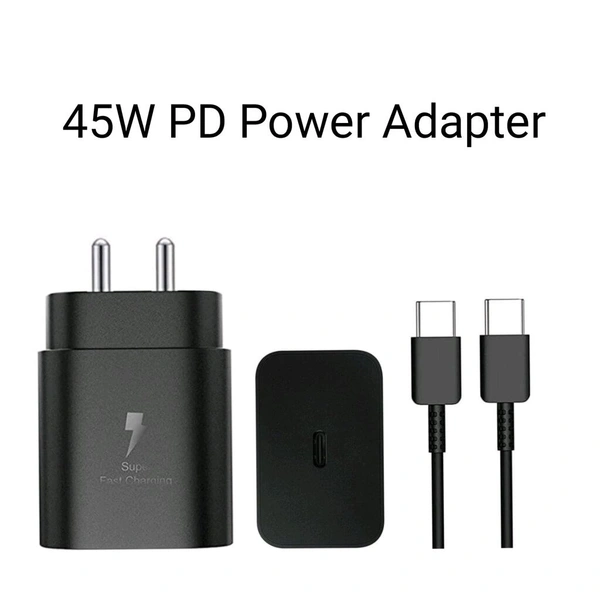 Samsung 45W PD Super Original Fast Speed Charger ( 2 M Cable )  - Black