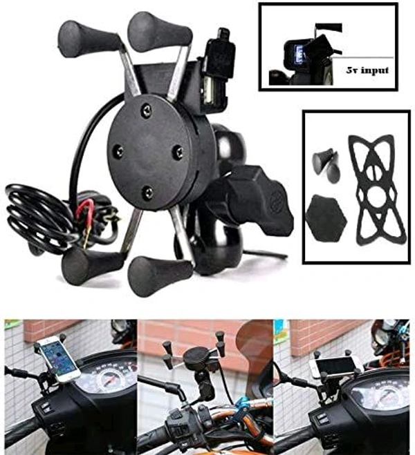 Bike Stand With Charging Port  - Black
