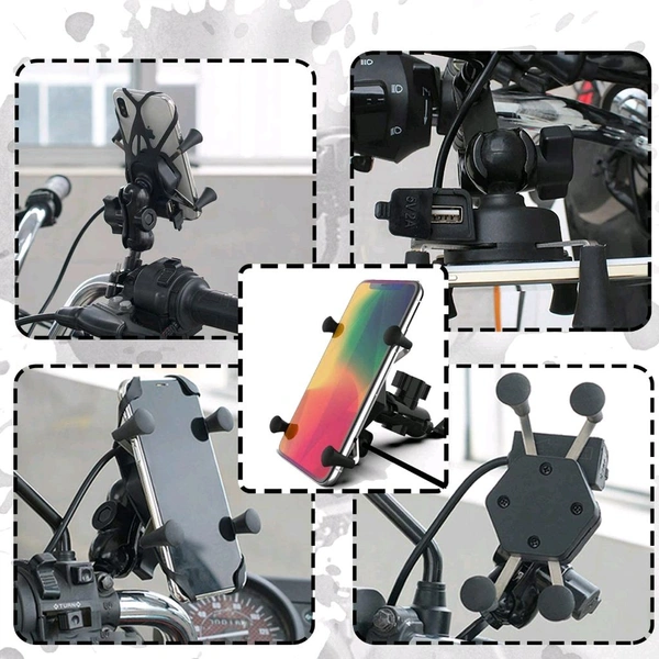Bike Stand With Charging Port  - Black