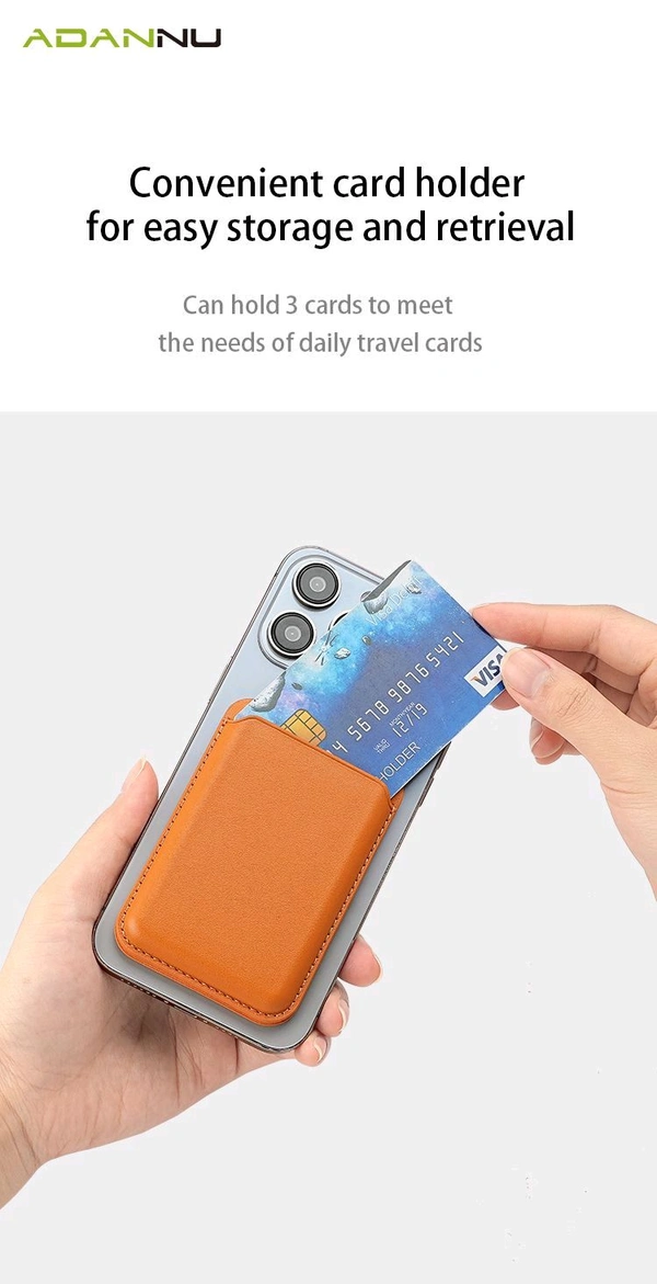 IPhone Leather Magsafe Card Holder Wallet & Mobile Stand - Black, Magsafe Card Holder