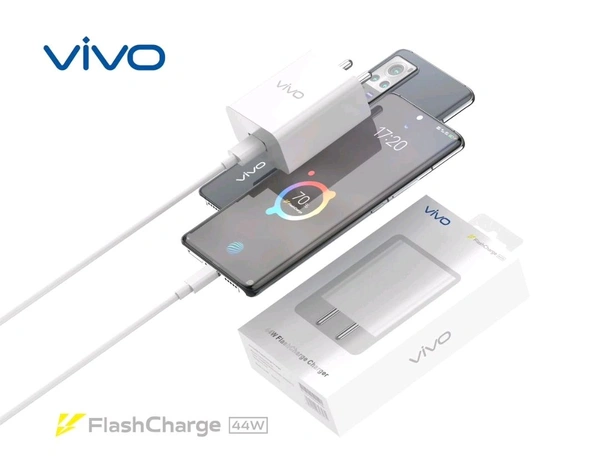 VIVO 44W Flash Charger OG Quality Adaptor - White, Vivo 44W