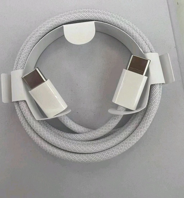 Apple 15 C to C 💯% Genuine Cable Made In Vitenam loose  Available - White