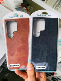 Premium Leather Logo Cut Case  - Sam S24 Ultra