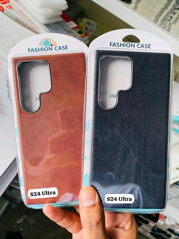 Premium Leather Logo Cut Case  - Iphone 15 Plus