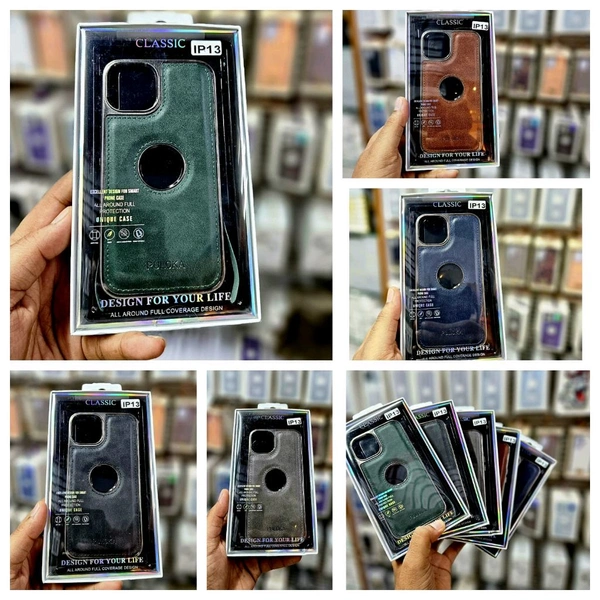 Puloka Leather Logo Cut Case  - Ip 14 Plus