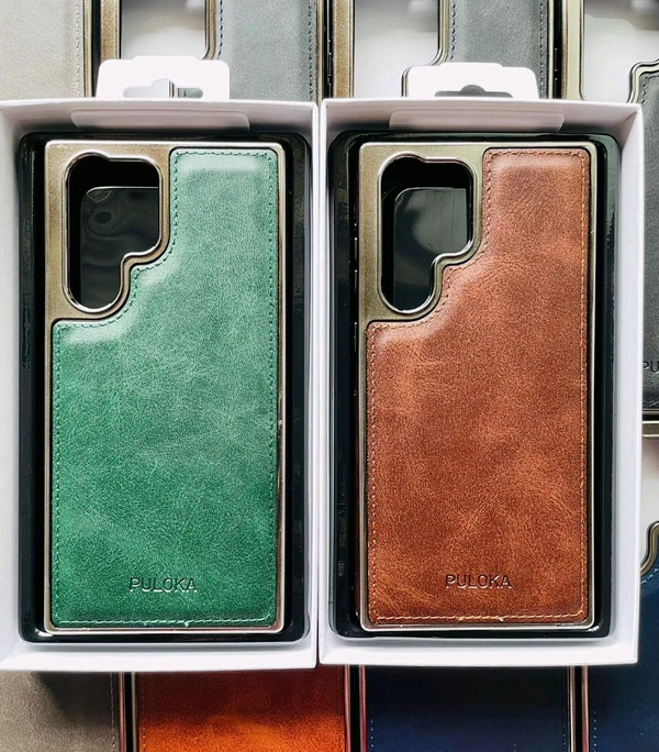 Puloka Leather Logo Cut Case  - Ip 14 Plus