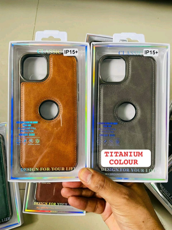 Puloka Leather Logo Cut Case  - Ip 14 Plus