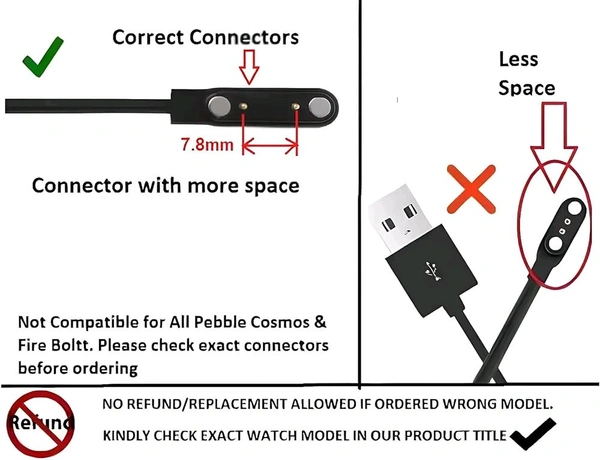 Fire Bolt 7.53 Smart Watch Charger Cable 