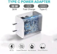 Google 30W USB-C Charger + Cable 5A Fast Charger - White, 30W