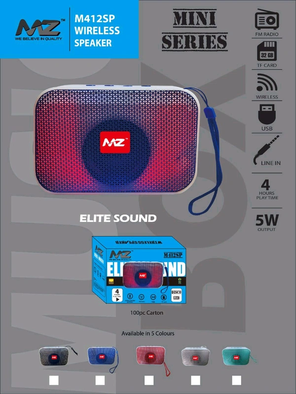 MZ M412SP Wirless Bluetooth Speaker  - M 412 SP
