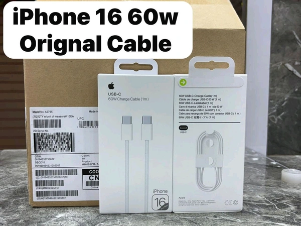 Apple IPhone 16 60W OG Quality Cable - White, IPhone 16 Cable OG