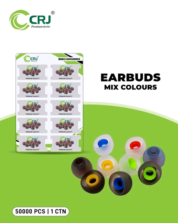 CRJ Earbuds Mix Colours 100 Pic Packing  - CRJ Earbuds Silicone Rubber