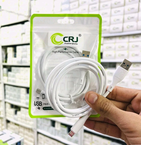 CRJ USB to Type-C Cable Imported Quality - White, CRJ Type-C Cable