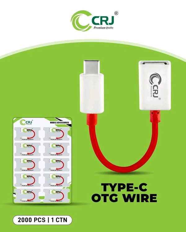 CRJ Type-C  OTG Wire Imported Quality  - Red, CRJ Red OTG