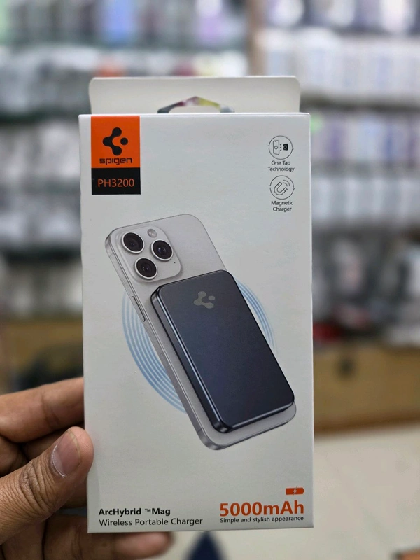 Spigen 💯% Original Wireless Power Bank 5000mAh  - Gray, Spigen PB3200