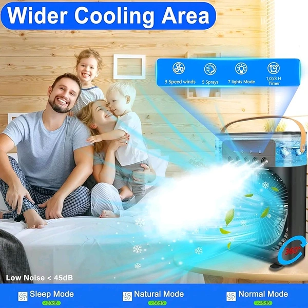 Portable Air Conditioners - Small AC Quiet Personal Air Cooler, USB Powered Mini Desktop Cooling Misting Fan  3 Speeds, 360°Adjustment  - Spare Mini Fan