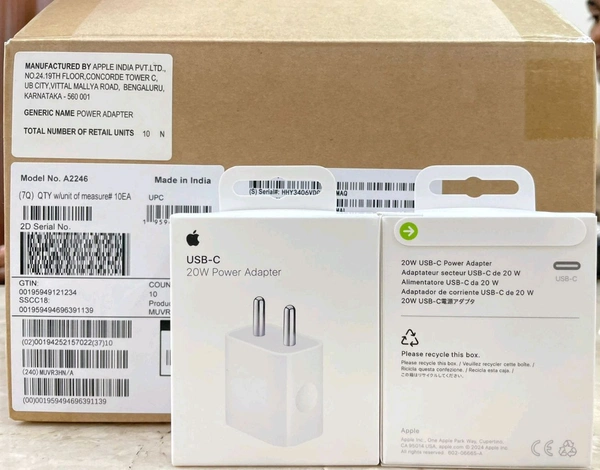 Apple 20W Power Adaptor With QR Code  - White, 20W QR OG