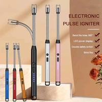 Stainless Steel Electric Rechargeable Gas Lighter USB Lighter 360 Deg Flexible Neck Arc Lighter  - Electrical Lighter