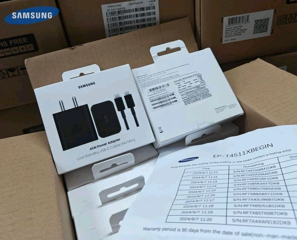 Samsung 45W Power Adapter New Pack Charger (5A/1.8m) Original  - Black, 45W ORIGINAL
