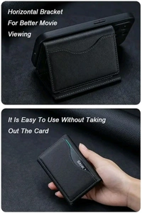 YouthQit  Magsafe Leather Card Holder & Wallet - Magsafe Card 3 Fold Wallet