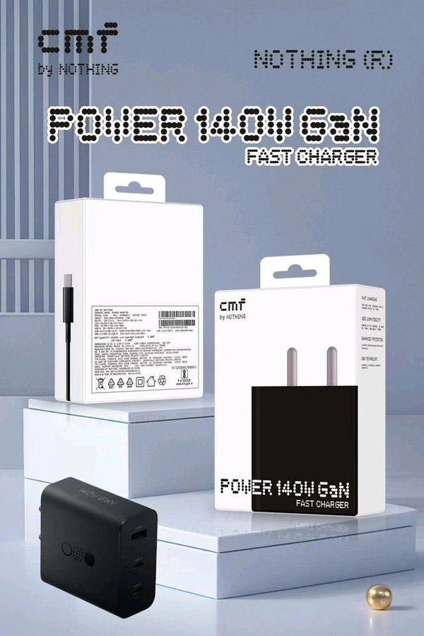 CMF by Nothing Power 140W Gen Fast Charger OG Quality  - Black, CMF 140W
