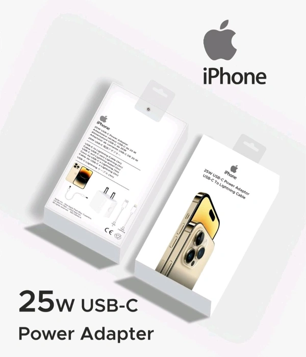 Apple  IPhone 20W USB-C Power Adapter + 1 (M) C To Lightning Cable  - White, New IPhone 20W Charger