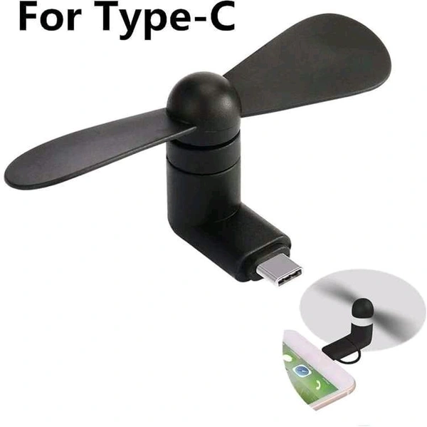 YouthQit  Type-C Mini Fan Premium Quality  - Black, Type-C Mini Fan