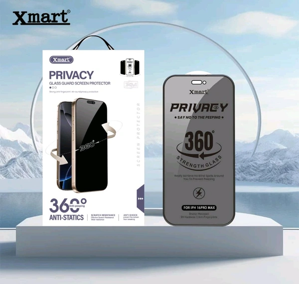 Xmart 360° Anti Peeping Privacy Tempered Glass  - IPhone 16