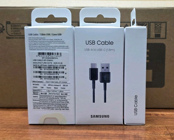 Samsung 💯% Genuine Care Original Usb To C 1.5MTR Cable - Black, Sam USB to C Original _ Black
