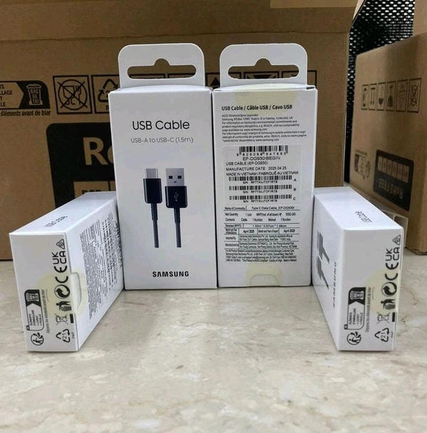 Samsung 💯% Genuine Care Original Usb To C 1.5MTR Cable - Black, Sam USB to C Original _ Black