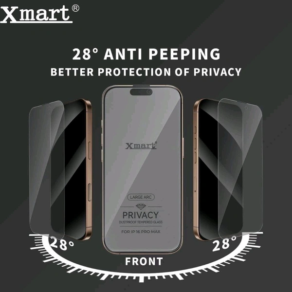 Xmart Large ARG Glass Transparent Privacy Glass  - IPhone 15 Plus
