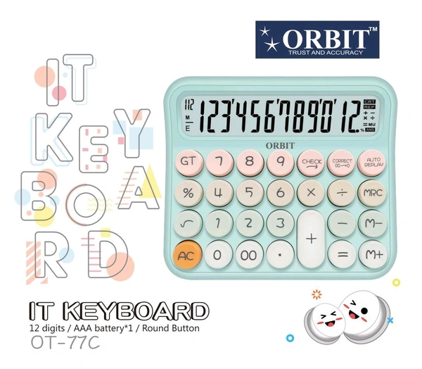 ORBIT OT-77C IT Keyboard 12 Digits Calculator  - ORBIT OT-77C
