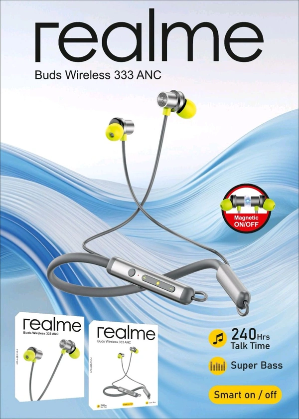 Realme  
REALME BUDS WIRELESS   333-ANC 
ALL FUNCTIONS WORKING