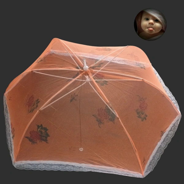 Baby Mosquito Net | 6 wires | Printed - Orange