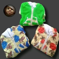 Baby Chain Fur Jacket - Yellow with blue rose, 0