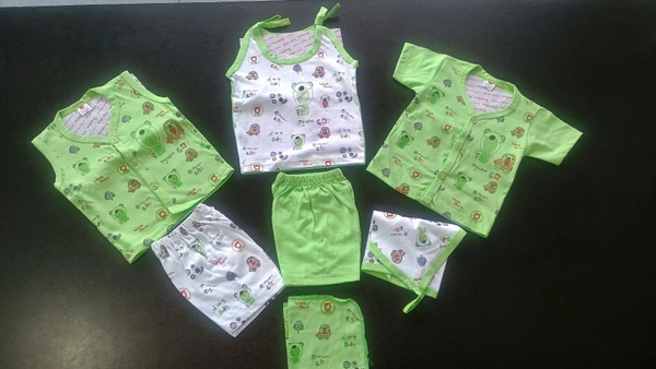 Baby Cotton Triple Set Clothes - Screamin' Green, 0